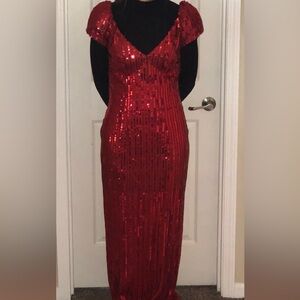 Vintage Alyce Designs Red Sequin Dress